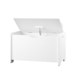 Toy Box With Bear Headboard, Organizer Storage Chest - White