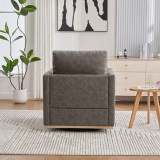 Modern Upholstered Square Swivel Accent Chair With 360 Degree Rotation
