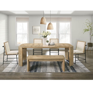 Upholstered Bench For Dining Room - Oak