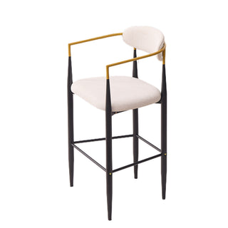 Upholstered Bar Stool With Accented Armrests For Kitchen Island (Set of 2) - Beige