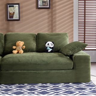 Compressed Sofa With 3 Back Cushions, 2 Throw Pillows