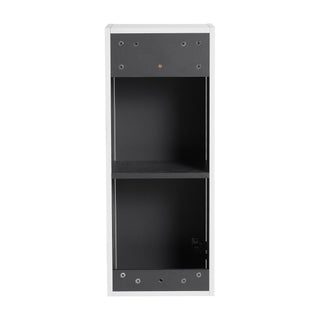 Modern Wall Mounted Bathroom Vanity With Resin Sink And Side Cabinet - Brown Ebony
