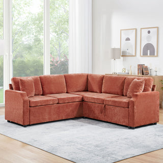 Modern L Shaped Sectional Sofa Bed With Hidden Storage Upholstery