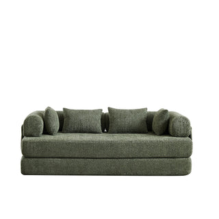 Convertible Sleeper Sofa Bed With Cylindrical Pillow
