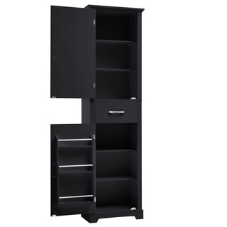 Tall Freestanding Bathroom Storage Cabinet With 2 Doors And Adjustable Shelves