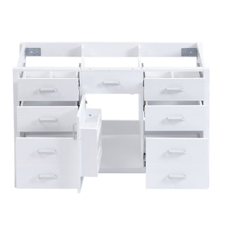 46.5" Modern Bathroom Vanity Cabinet Only, Soft Close Door & 6 Drawers - White
