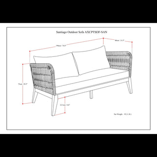 Santiago - Outdoor Sofa - Slate Gray