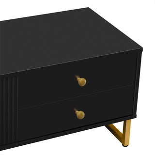 TV Media Console Table, TV Stand With Storage For Living Room - Black