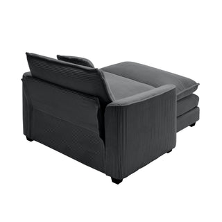 Classic Modern Comfortable Single Chair Deep Seat Sofa With Footstool