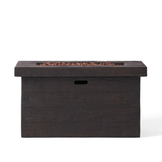 Custer - Rectangular Fire Pit 50, 000 Btu Magnesium Oxide - Brown