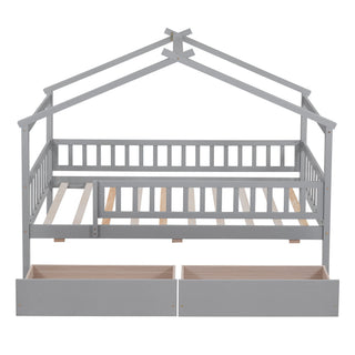 House Bed With 2 Drawers