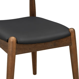 5 Piece Dining Set With 1 Table And 4 Upholstered Chairs - Walnut / Black