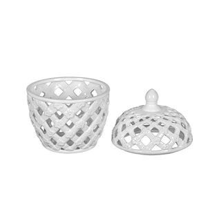 Ballas - Bird Lidded Jar - White