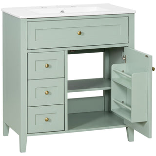 Modern Bathroom Vanity With Sink, 3 Drawers And Adjustable Shelf