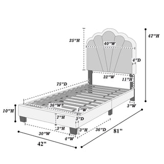 Bed With Floral Design Headboard And Built In LED Lighting