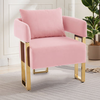 Modern Classic Design Decorative Chair Teddy Fleece Upholstered And Metal Foot