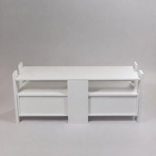 TV Stand For TVs Up To 55" With Open Shelves And 2 Drawers - White