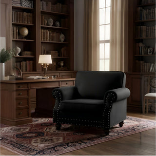 Upholstered Accent Armchair With Turned Legs For Living Room