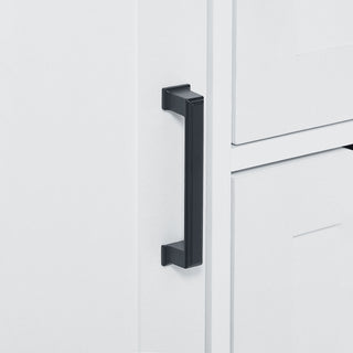 Freestanding Bathroom Storage Cabinet With Doors And Drawers, Adjustable Shelf, Open Shelves - White