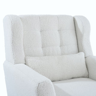 Modern Accent Chair, Arm Chairs For Living Room, Upholstered Mordern Armchair, Comfy Soft Padded Lounge Chair In Small Space, Bedroom, With Pillow, Solid Wood Leg