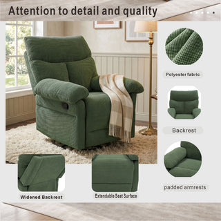 Swivel Rocker Recliner Chair With Manual Recline For Living Room