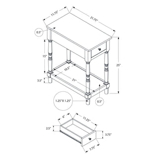 Accent End Table, 2 Tier, Storage Drawer, Traditional Stylish Design