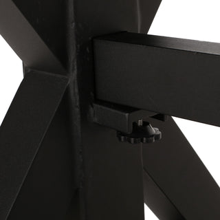 Modern Outdoor Dining Table With X Shaped Legs, Umbrella Hole