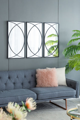 Rectangular Wall Mirrors With Frame, Home Decor For Living Room Bedroom Entryway - Black