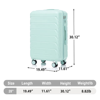 Hard Shell Luggage With Scratch Resistant Surface, 4 Wheels, Combination Lock & Side Hooks