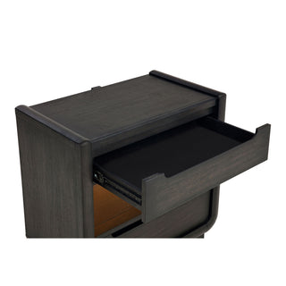 Bangor - 2 Drawer LED Nightstand With USB - Black