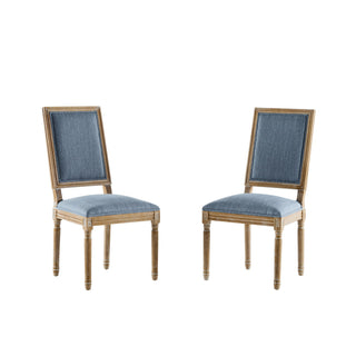 French Country Style Dining Chair With Upholstered Seating And Fluted Legs