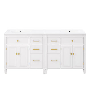 2 Piece Freestanding Bathroom Vanity Set With Sink Top, Reversible Dual Layout