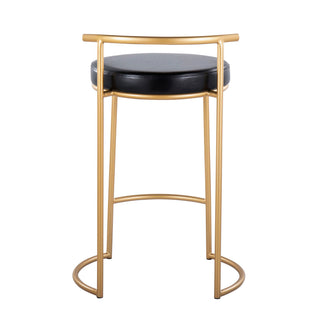 Fuji - Round Contemporary Fixed Height Counter Stool (Set of 2)