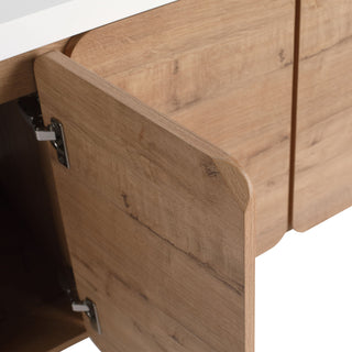 Wall Mounted Bathroom Vanity With Sink, 3 Soft Close Doors
