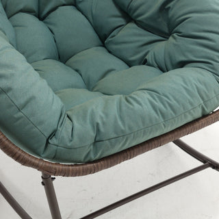 Indoor / Outdoor Oversized Wicker Egg Rocker Chair - Light Green
