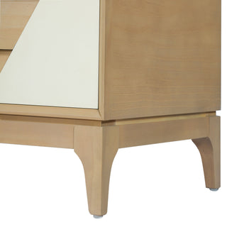 Japandi 2 Drawer Nightstand With Geometric Design