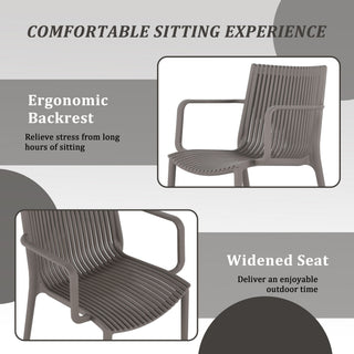 4 Modern Stackable Armchair Matched With Long Table