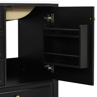 Freestanding Bathroom Vanity With Sink, Soft Close Door, 3 Drawers