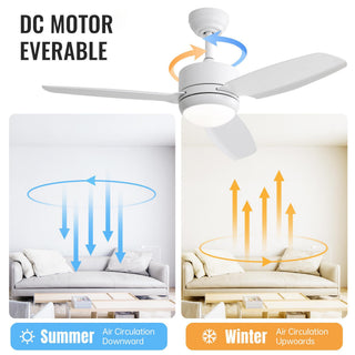 46" New Design Ceiling Fan With Lights 3 ABS Blades 6-Speed Dc Motor