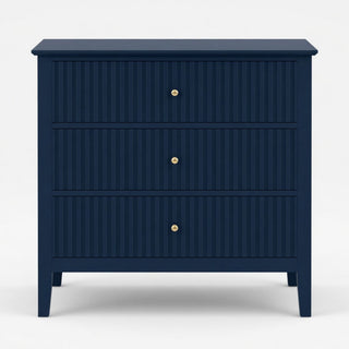 Fluted 3 Drawer Nightstand With Soft Close Slides