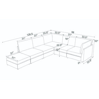 Modern Reversible Modular Sectional
