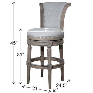 Swivel Barstool With High-Back
