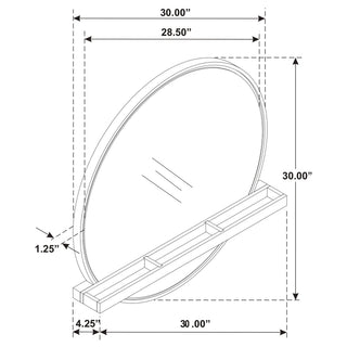 Benson - Round Vanity Wall Mirror With Shelf - Sand
