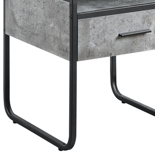 Raziela - End Table With Drawer - Black / Gray