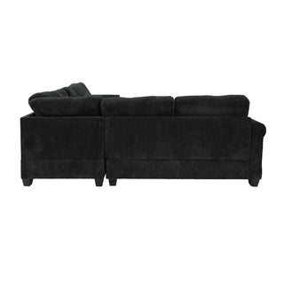 Modern Sectional Set With Corner Wedge, Loveseat, Ottoman & 2 Pillows