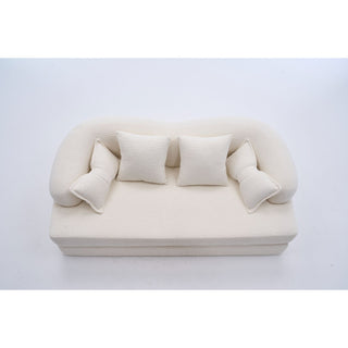 Foldable Sofa Bed, Boneless Couch Convertible Sleeper With 4 Pillows
