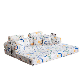 Convertible Sleeper Sofa Bed, Foldable Multi Functional Couch For Living Room - White