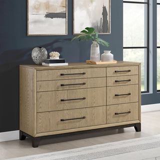 8 Drawer Dresser With Feet And Pulls - Brown