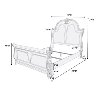 Queen Size Bed Panel Headboard And Footboard - Brown