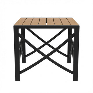 Square Outdoor Patio End Table - Black